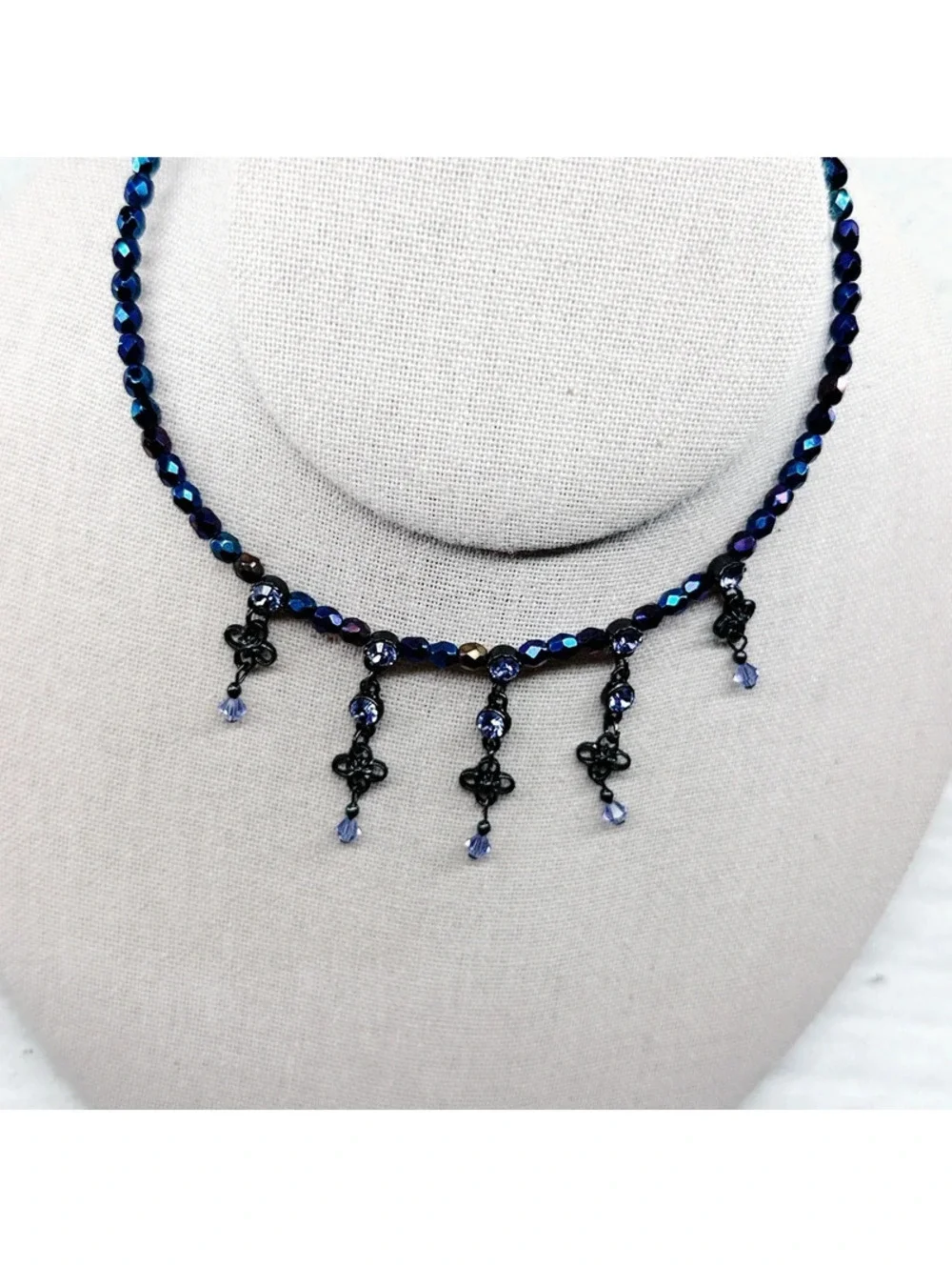 5336mc. Glass Black Choker Y2K